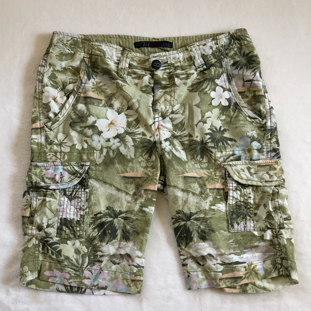 ZARA Women's Tropical Print Shorts - Size 2